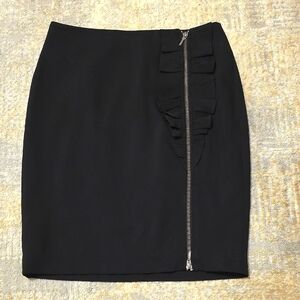 Banana Republic Black Zip Ruffle Pencil Skirt